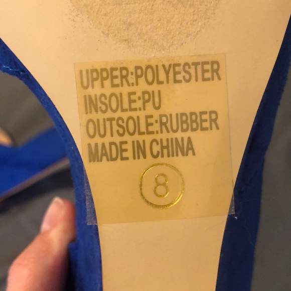 Blue Suede Wedges - Picture 6 of 6